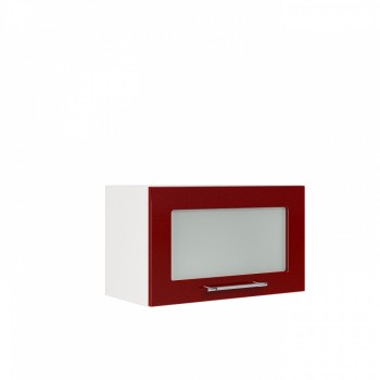 Бруклин ШВГС 600 Шкаф верхний горизонтальный со стеклом (Бетон белый/корпус Белый) в Чистоозёрном - chistoozyornoe.mebel54.com | фото