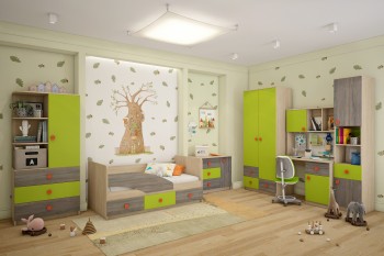 Детская комната Пуговка в Чистоозёрном - chistoozyornoe.mebel54.com | фото
