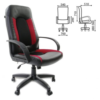 Кресло офисное BRABIX Strike EX-525 (черно-красный) в Чистоозёрном - chistoozyornoe.mebel54.com | фото