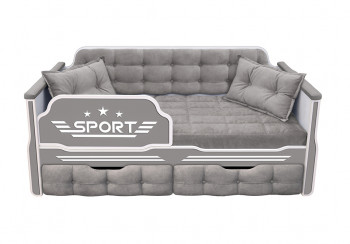Кровать 160 серии Спорт 2 ящика 45 Серый (подушки) в Чистоозёрном - chistoozyornoe.mebel54.com | фото