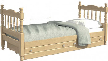 Кровать одинарная Аленка из массива сосны 800*1890 Сосна в Чистоозёрном - chistoozyornoe.mebel54.com | фото