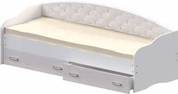Кровать Софа-7 с мягкой спинкой (800х1900) Белый в Чистоозёрном - chistoozyornoe.mebel54.com | фото