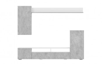 Мебель для гостиной МГС 4 (Белый/Цемент светлый) в Чистоозёрном - chistoozyornoe.mebel54.com | фото