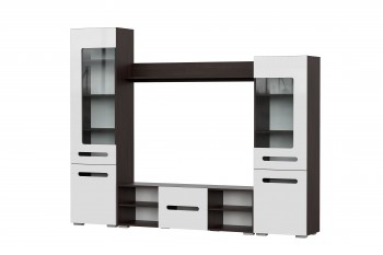 Мебель для гостиной МГС 6 (Исполнение 1/Венге/Белый глянец) в Чистоозёрном - chistoozyornoe.mebel54.com | фото