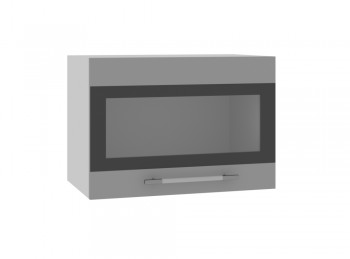 Ройс ПГСФ 500 Шкаф верхний горизонтальный со стеклом с фотопечатью (Графит софт/корпус Серый) в Чистоозёрном - chistoozyornoe.mebel54.com | фото