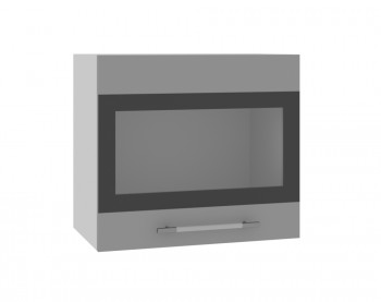 Ройс ВПГСФ 500 Шкаф верхний горизонтальный со стеклом с фотопечатью высокий (Графит софт/корпус Серый) в Чистоозёрном - chistoozyornoe.mebel54.com | фото