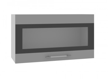 Ройс ВПГСФ 800 Шкаф верхний горизонтальный со стеклом с фотопечатью высокий (Графит софт/корпус Серый) в Чистоозёрном - chistoozyornoe.mebel54.com | фото
