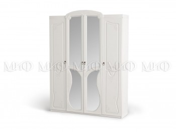 Шкаф 4-створчатый Мария (Белый глянец) в Чистоозёрном - chistoozyornoe.mebel54.com | фото