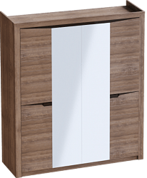 Шкаф четырехдверный Соренто с комплектом полок (3 шт)Дуб стирлинг/Кофе структурный матовый в Чистоозёрном - chistoozyornoe.mebel54.com | фото