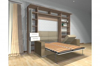 Шкаф-кровать с диваном Каролина в Чистоозёрном - chistoozyornoe.mebel54.com | фото