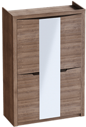 Шкаф трехдверный Соренто Дуб стирлинг/Кофе структурный матовый в Чистоозёрном - chistoozyornoe.mebel54.com | фото